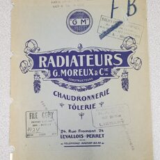 1924 G. MOREAUX & CIE. Radiator Sales Catalog (French text)