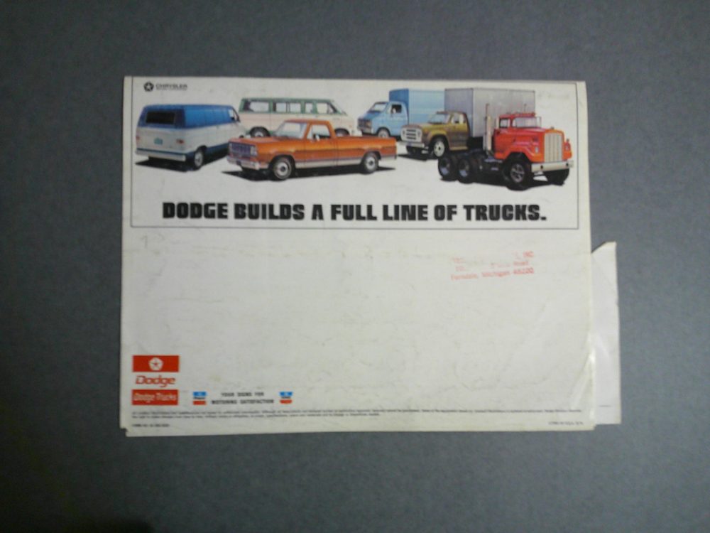 1974 Dodge Trucks Sales Catalog Merrick Auto Museum
