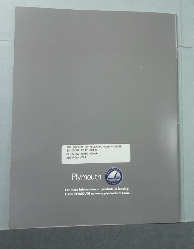 1999 Plymouth Sales Catalog | Merrick Auto Museum