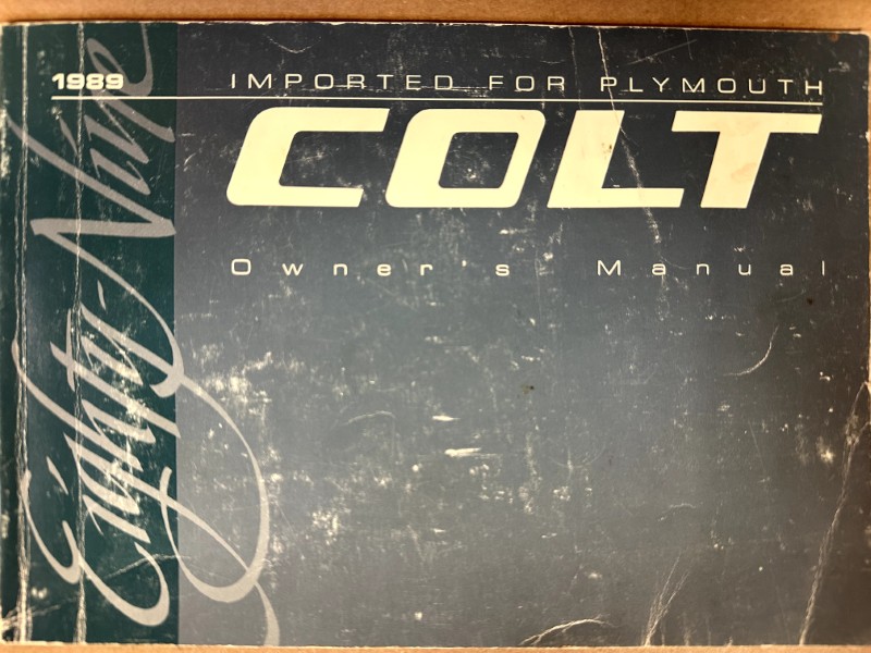 1989 Plymouth Colt Owners Manual | Merrick Auto Museum