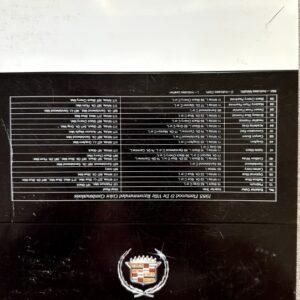 Upside-down back cover of a 1985 Cadillac color selections brochure with a Cadillac crest and the slogan 'The Cadillac of tomorrow is here'.