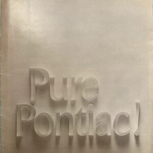 Beige booklet cover with large raised letters reading 'Pure Pontiac!'