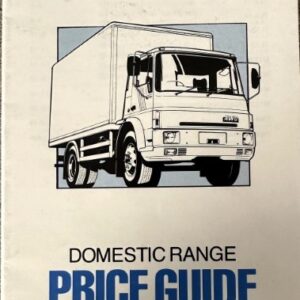 Cover of AWD Domestic Range Price Guide, January 1, 1989, featuring a white delivery truck illustration and bold blue 'PRICE GUIDE' text.