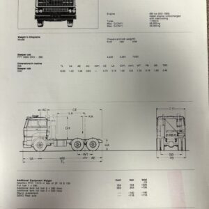 DAF Trucks spec sheet for tractor chassis 6x4, showing a front truck illustration and side/rear technical drawings with dimensions and ATI logo.