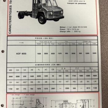 IMG_7363 | Merrick Auto Museum Dodge chassis technical sheet featuring a vintage truck illustration and specifications table on a white page with red borders.