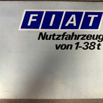 IMG_7394 | Merrick Auto Museum Fiat logo with the text 'Nutzfahrzeuge von 1-38t' on a brochure cover for commercial vehicles (1–38 tons)