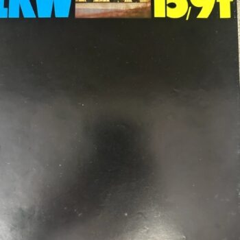 Back cover of a FIAT LKW brochure showing a white truck photo, bold blue FIAT LKW text on the left and yellow 11,0-15,9t on the right.