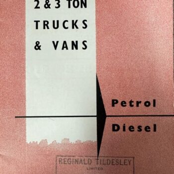 Vintage Ford advertisement poster showing 'Thames 2 & 3 Ton Trucks & Vans' on a pale panel, with 'Petrol' and 'Diesel' labels to the right and a Ford Motor Company Limited stamp at the bottom.