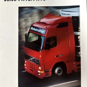 Red Volvo FH12/FH16 Globetrotter truck on a highway, viewed from above, with Volvo branding visible on the cab and trailer behind it