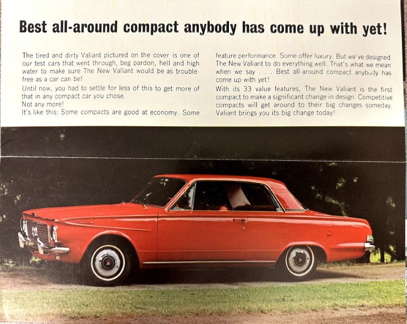 IMG_9140 | Merrick Auto Museum Red vintage compact car with a hardtop parked on grass, part of an advertisement page with a bold headline above.