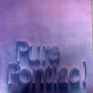 Purple gradient poster with large raised text 'Pure Pontiac!' (branding image)