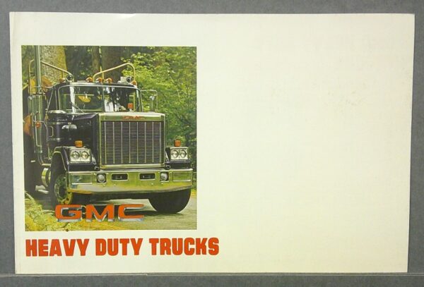 10 Custom | Merrick Auto Museum Advertisement poster for GMC Heavy Duty Trucks showing a front view of a black truck with chrome grille, 'GMC' logo and red 'HEAVY DUTY TRUCKS' text.