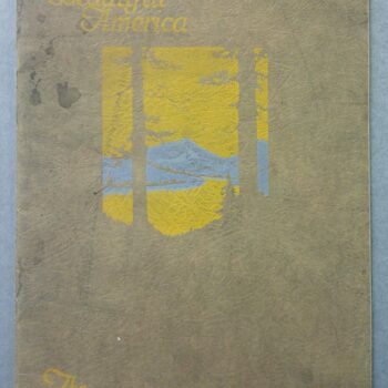 Digital Camera | Merrick Auto Museum Vintage brochure cover: 'Beautiful America' with a faded landscape illustration and Chandler Motor Car Co., Cleveland.