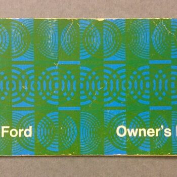 Cover of a 1970 Ford Owner's Manual with a blue-green geometric pattern.