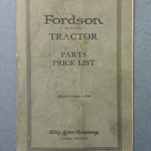 Vintage Fordson Tractor Parts Price List booklet cover, Detroit, Michigan, 1926.