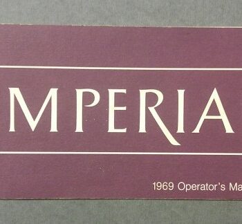 Imp1 | Merrick Auto Museum Purple Imperial operator's manual cover, with 'IMPERIAL' in large white letters and '1969 Operator's Manual' in the bottom right.