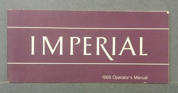 Imp1 | Merrick Auto Museum Purple Imperial operator's manual cover, with 'IMPERIAL' in large white letters and '1969 Operator's Manual' in the bottom right.
