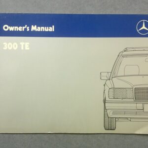 Mercedes-Benz 300 TE owner’s manual cover featuring a blue header with logo and a line drawing of the car’s front.