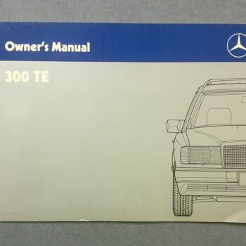 Mercedes-Benz 300 TE owner’s manual cover featuring a blue header with logo and a line drawing of the car’s front.