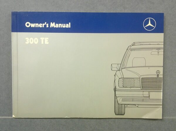 TE1 Custom | Merrick Auto Museum Mercedes-Benz 300 TE owner’s manual cover featuring a blue header with logo and a line drawing of the car’s front.
